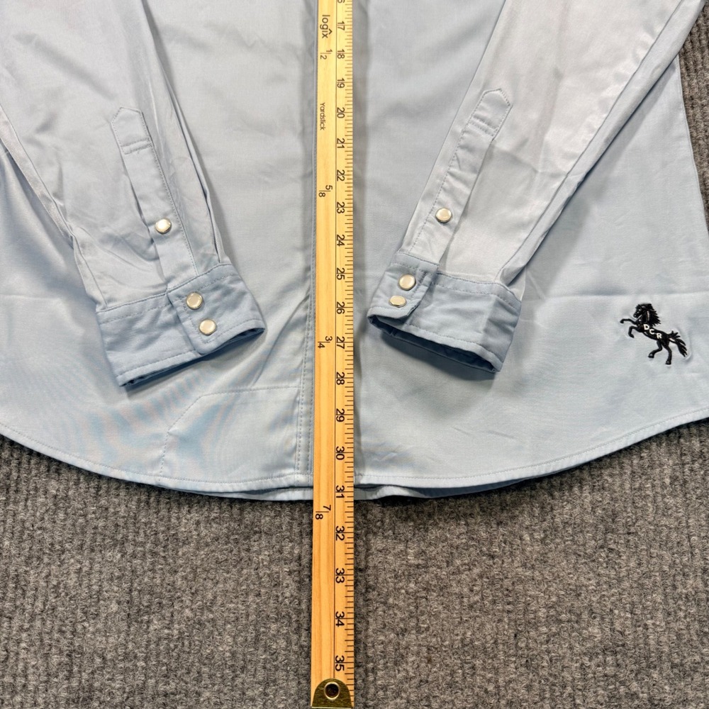 Diamond Cross Ranch Mens Western Snap Shirt Light Blue Performance Yoke Large - Picture 10 of 13
